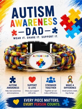 Autism Awareness Dad Paracord Bracelet